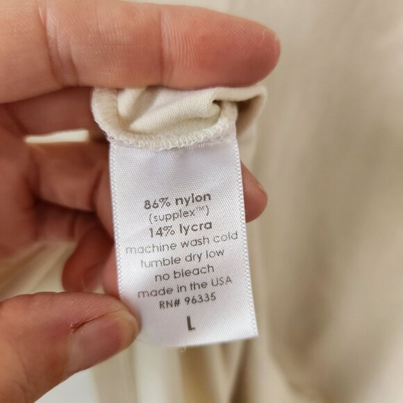 Susana Monaco Emma Dress Beige Dress Long Sleeve Bodycon Career Size L - Picture 6 of 6